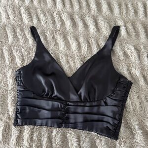 Satin Cropped Tank Top